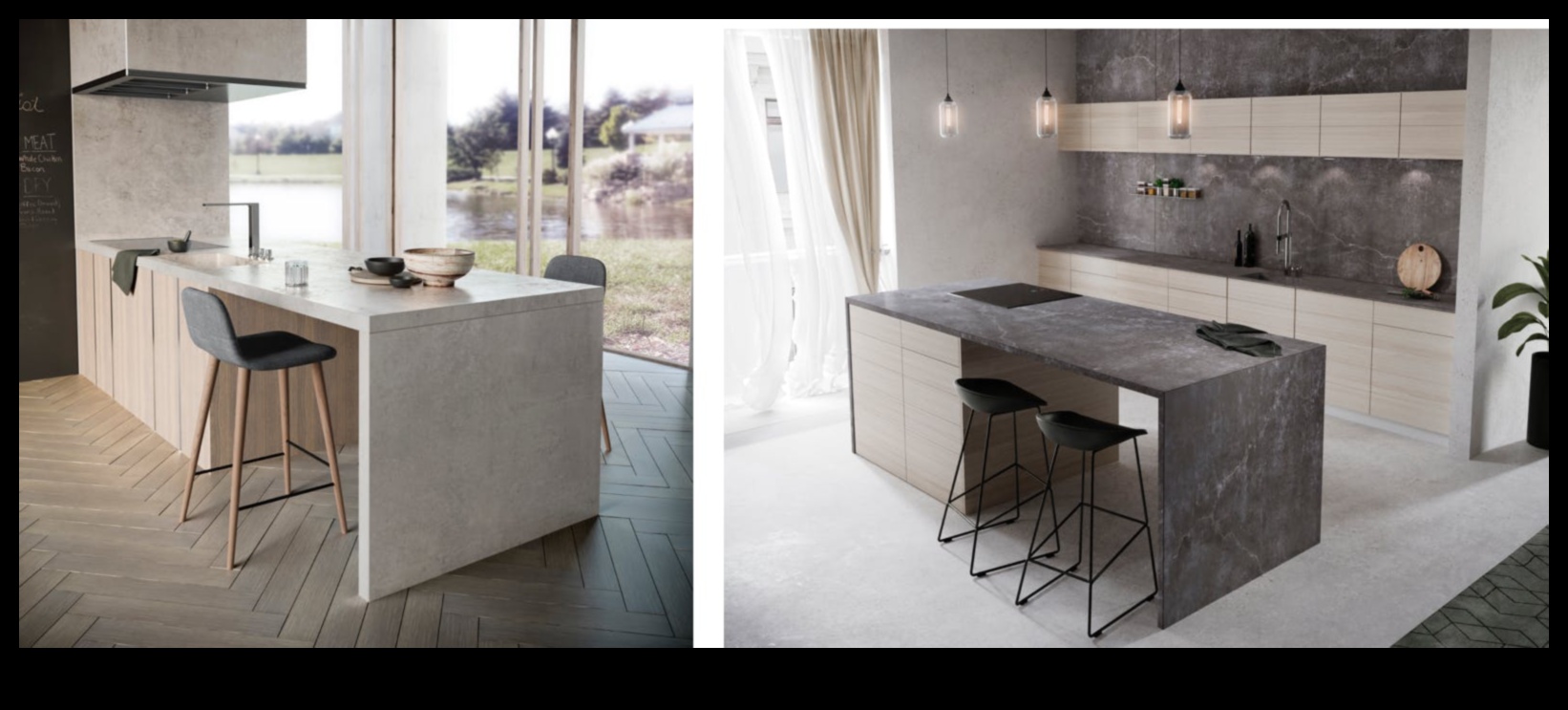 מטבחי בטון נצחיים ורסטיליים 3 מהן כמה דרכים אופנתיות להשתמש בבטון בעיצוב מטבחים שיק תעשייתי?