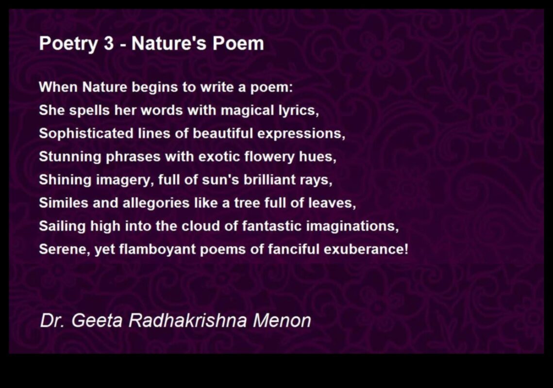 וינייטות פואטיות: היופי של הטבע בשירה נחקר